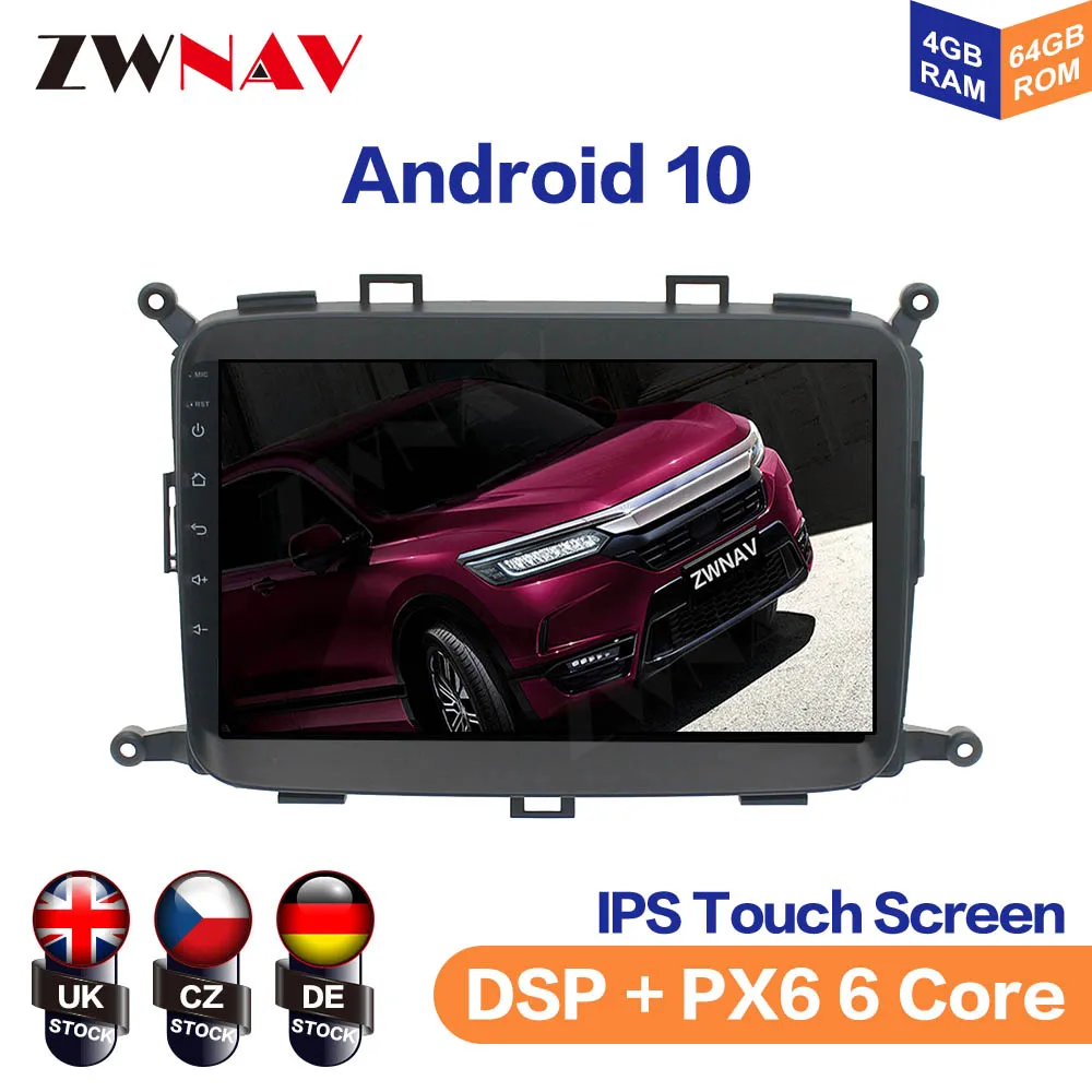 ZWNAV 4G LTE Android 10 Car DVD Player GPS Navigation Multimedia For KIA Carens 2013-2018 radio car stereo bluetooth wifi