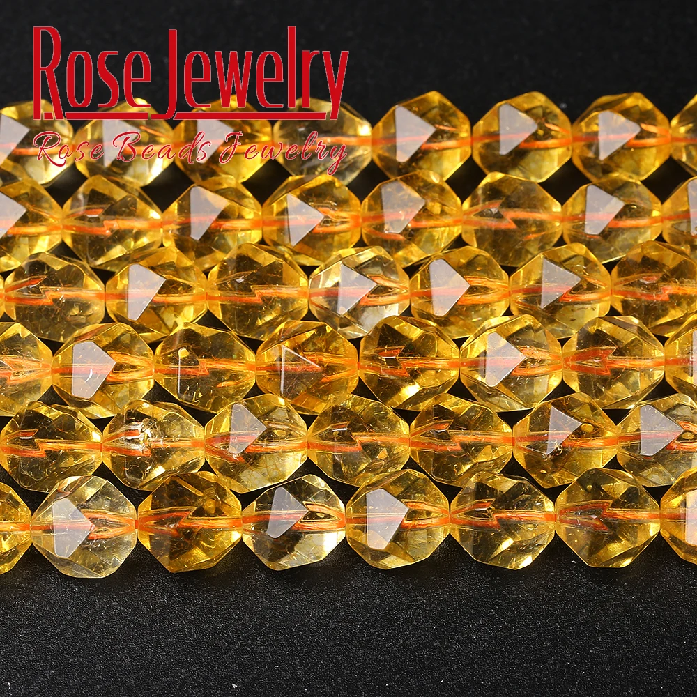 Wholesale AAA Natural Faceted Citrines Beads Yellow Crystal Round Stone Beads For Jewelry Making DIY Bracelet 6/8/10 mm 15\