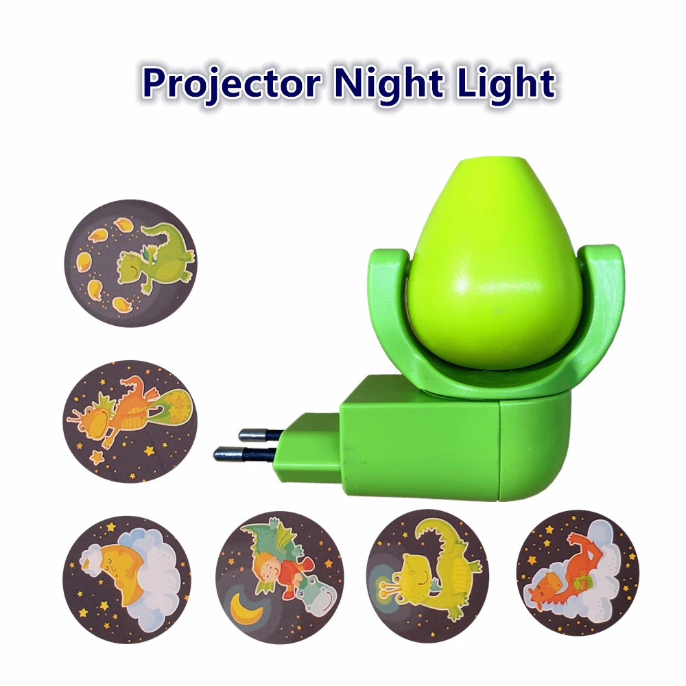 Night Light LED Projector 6 images Photocell Sensor EU plug Night Light Lamp for Kids Children baby Bedroom Decoration Lighting