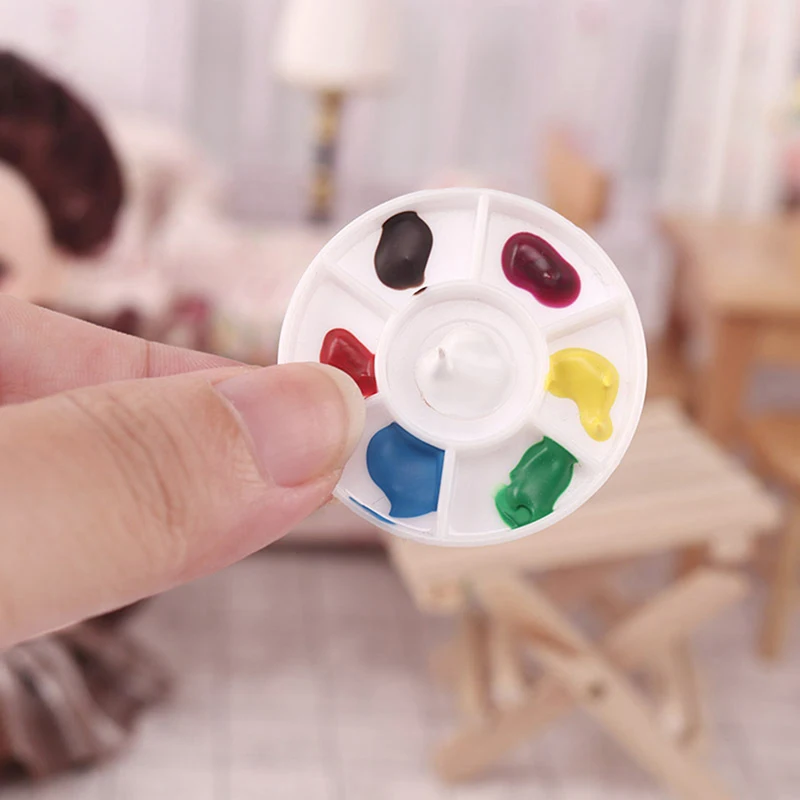 1:12ตุ๊กตา House Miniature Art Palette Mini ชุดกล่อง Diy อุปกรณ์เสริมสำหรับตกแต่งตุ๊กตาของเล่น