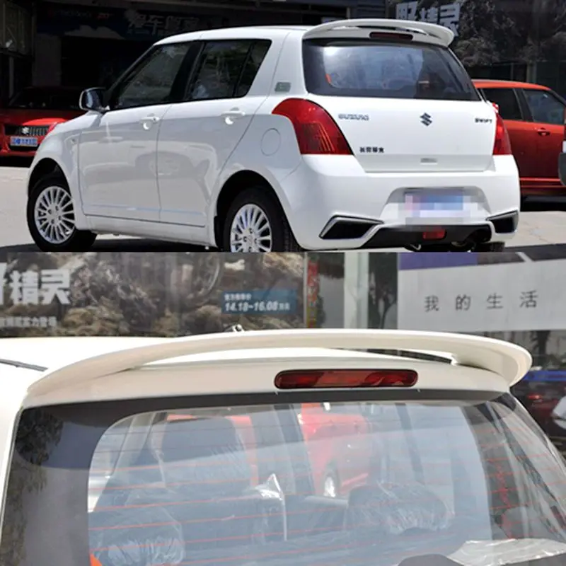 Car Styling For Suzuki Swift 2007-2013 ABS Material Tail Wing Unpainted Primer Color Rear Spoiler Car Accessories