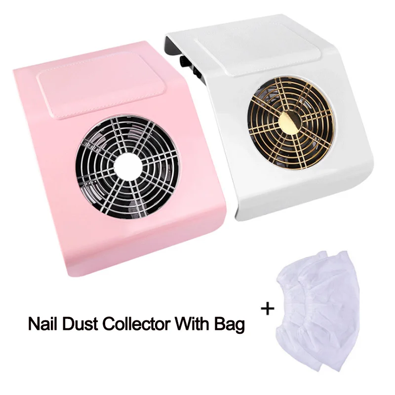 Nail Dust Collector Machine for Manicure Pedicure Tools Strong Suction Nails Art Tool 40W Nail Fan for Manicure Vacuum Cleaner