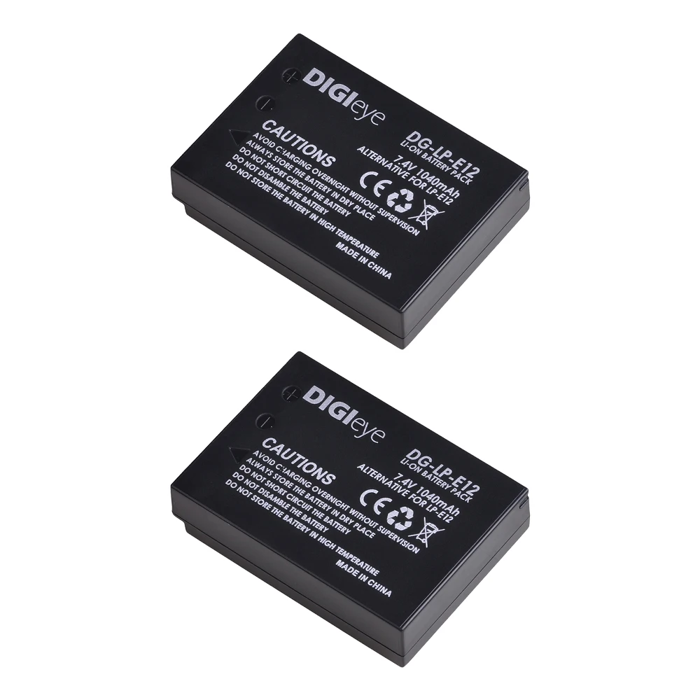 

1040mAh LP-E12 LPE12 Battery for Canon Rebel SL1, PowerShot SX70HS, EOS M, EOS M2, M10, M50, M100 Mirrorless Digital Camera