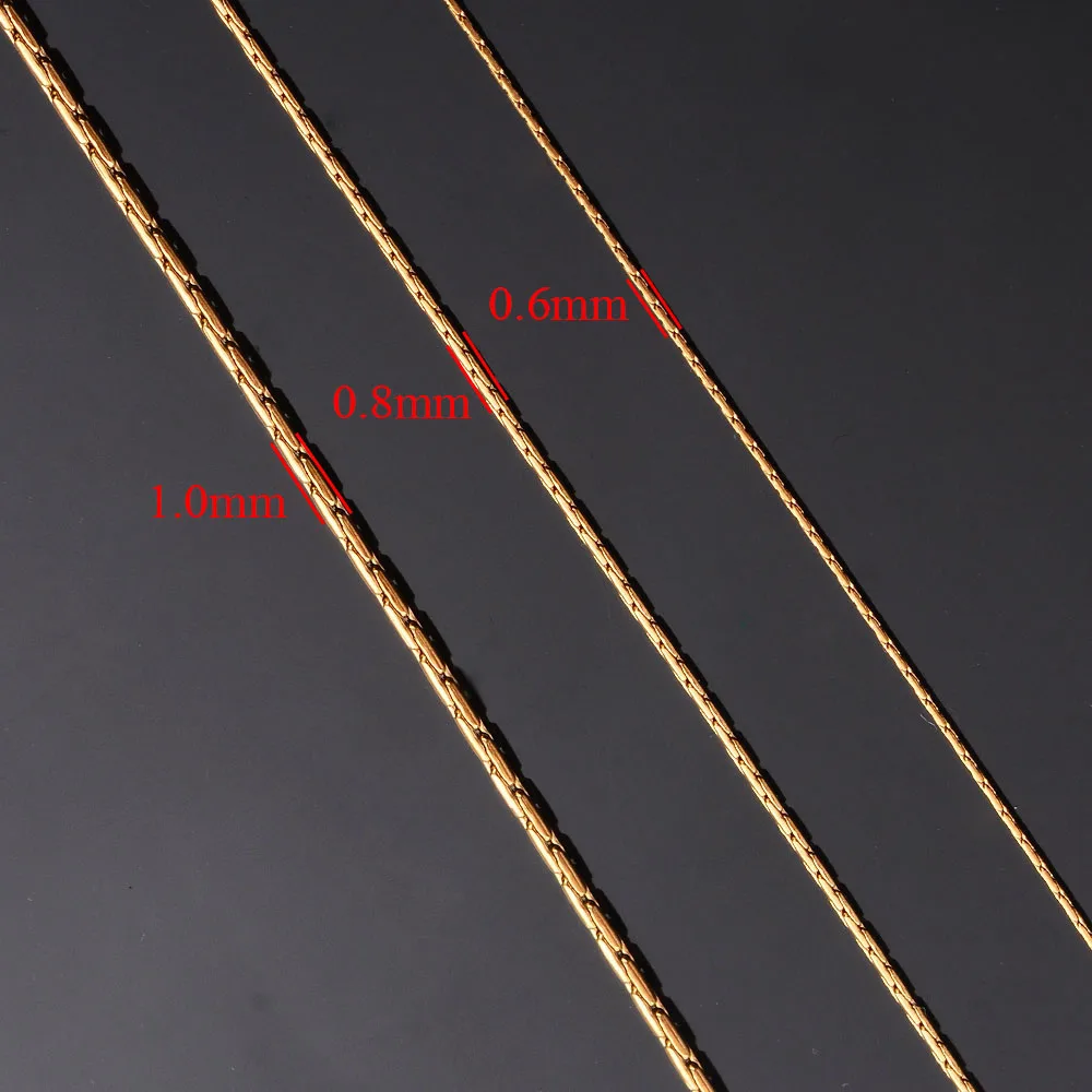 5 Meter/lot 0.6mm/0.8mm/1mm/1.2mm Stainless Steel Tiny Gold Color Cable Chains for Diy Jewelry Making Wholesale Bulk Chain - Detail 1
