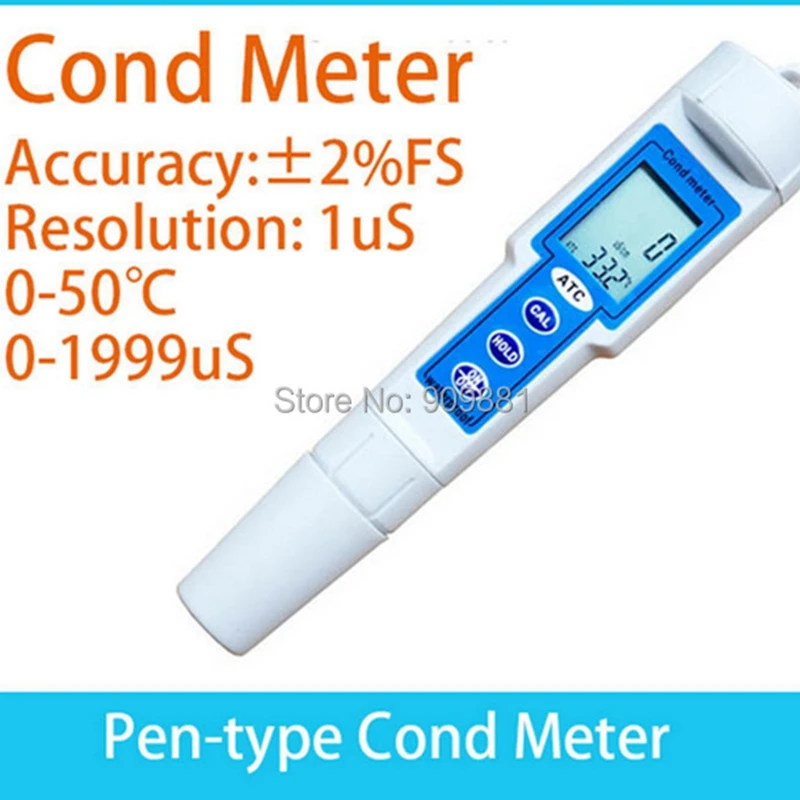 

Portable Digital Conductivity Meter 0-1999 uS Waterproof Aquarium Beverage Flaboratory Water Quality Cond Temperature Tester