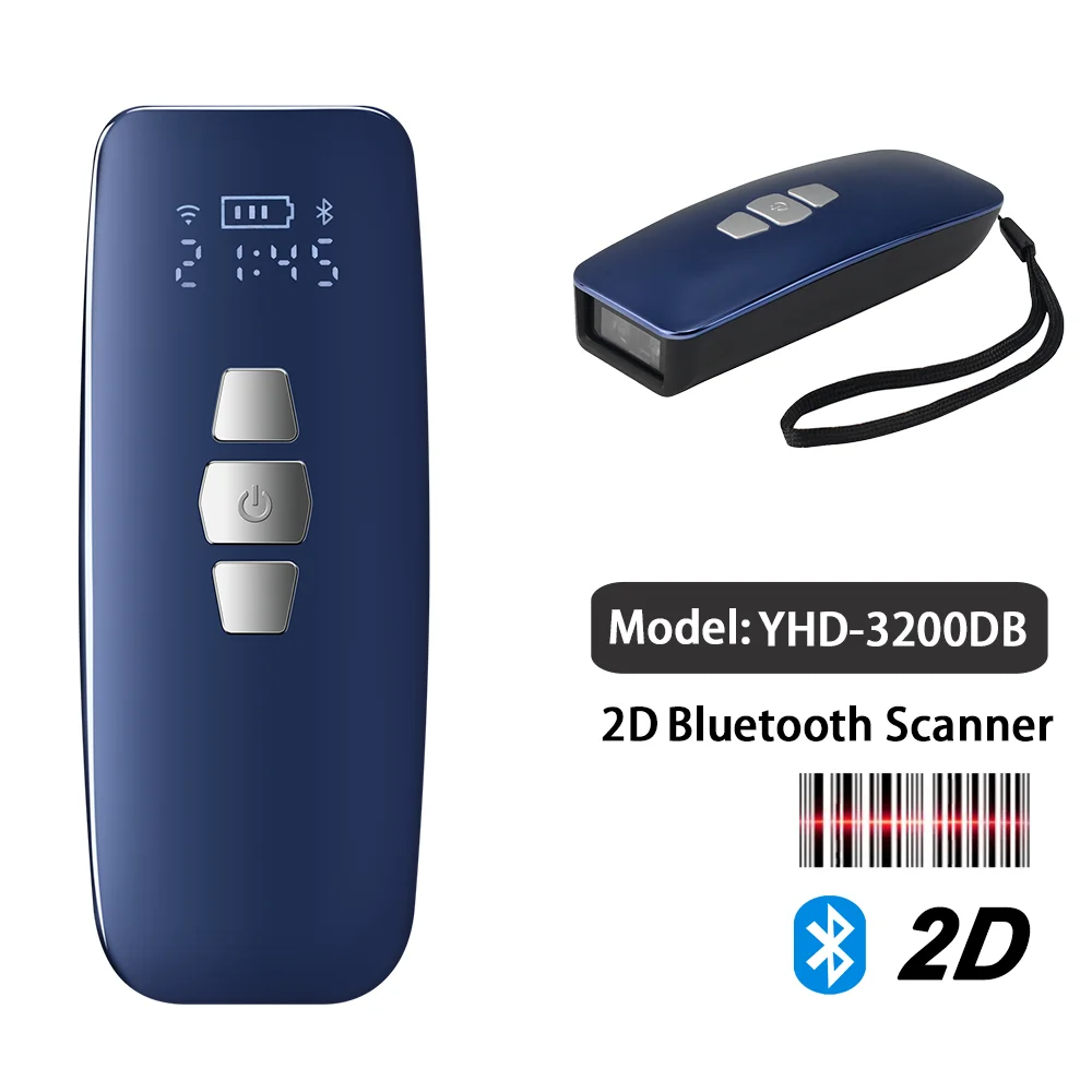 Scanner de código de barras a laser USB 1D para leitores de código de barras portáteis 2D Qr, dispositivos de ferramentas de digitalização para loja, supermercado, biblioteca, armazém