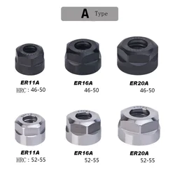 Di alta precisione ER11 ER16 ER20 ER25 ER32 UM dado ER collet dado per il bloccaggio di fresatura cnc di tornitura collet mandrini Tornio dado di serraggio