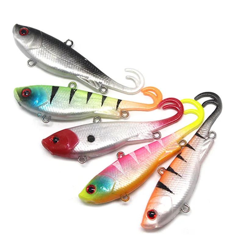 New 65mm/13g 5-color split tail tail lead fish Luya soft fish soft bait software VIB freshwater fake bait