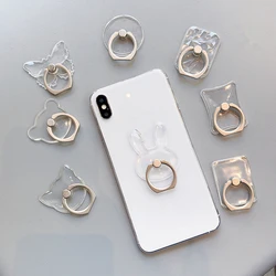 Universal Handy Halter Stehen Fingerring Magnet Für niedlich Zelle Smart Telefon Transparent halter für iphone 11 12 XS MAX