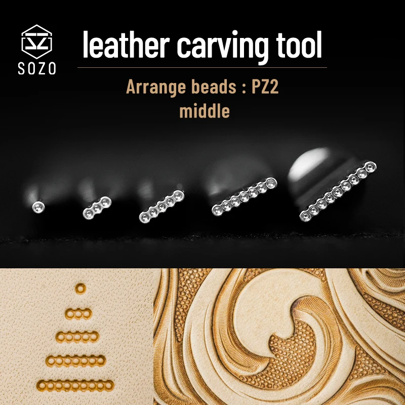 SOZO PZ2 Leather Carving Tool Bar Grounders Middle Size 1/3/5/7/9 Hole Craft Embossing Stamps Saddle Making 304 Stainless Steel