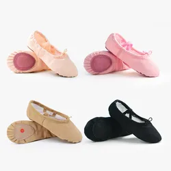 Zapatillas de Ballet profesionales para niños y niñas, zapatos de lona de algodón, suaves, para práctica de baile, gimnasio