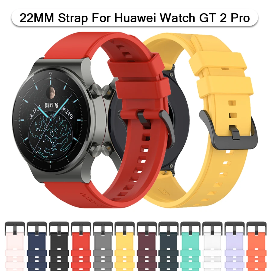 

Watch Band 22mm Soft Silicone Strap For Huawei GT 2 GT2 Pro GT 2E Watch Strap Replacements huawei gt 46/42mm Bracelet Wristband