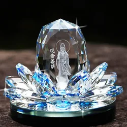 Buddhism GuanYin Lotus car perfume seat crystal Feng Shui air freshener bottle gift home decoration