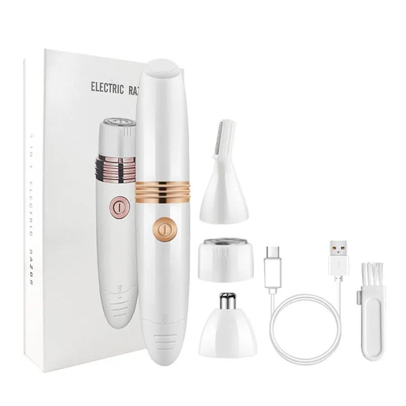 

3 in 1 Electric Hair Shaving Multifunctional Nose Eyebrow Trimmer Waterproof Painless Depilator Facial Fine Hair