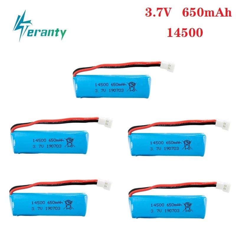 1/2/3/5Pcs 3.7V 650mAH 14500 Li-ion Battery For H116 Remote control Boat helicopter Car Truck Tank 1s 3.7V rechargeable battery