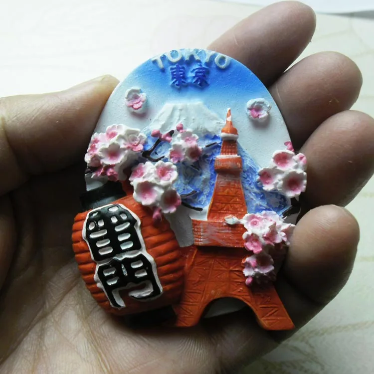 Asia Japan 3D Fridge Magnets Tourist Souvenir Decoration Articles Handicraft Magnetic Refrigerator Collection Gifts