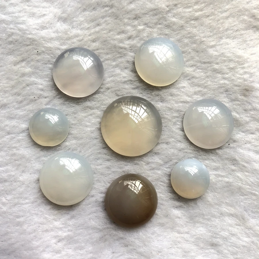 

Wholesale 10pcs Natural White & Red Agate Carnelian Beads 14mm/20mm/25mm round Gemstone Cabochons for Jewelry Making Ring Face