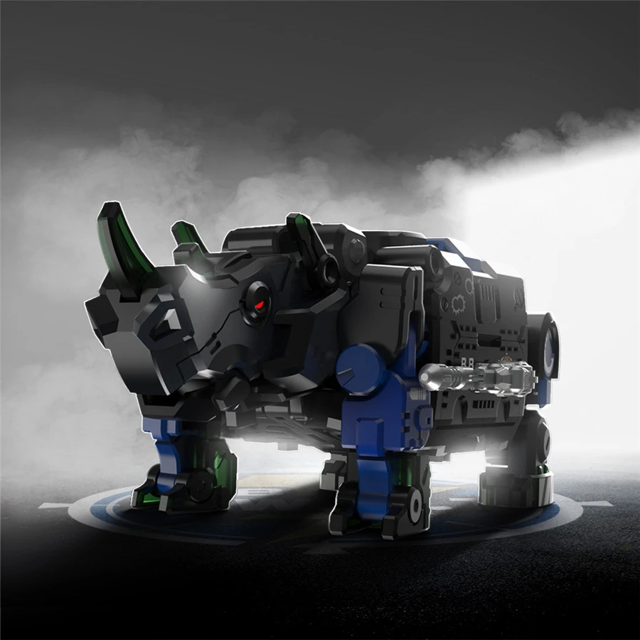 

BeastBox Deformation Robots Transformation Animal Toy Cube Model Blue Armor Rhinoceros Rhino Action Figure Jugetes For Gifts