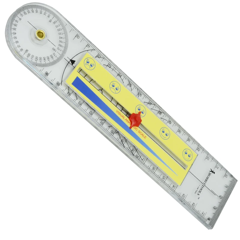 2 in 1 Pain goniometer Spinal Goniometer Ruler Motion Tester Pain Rating Scale 360 Professional medical protractor angle ruler