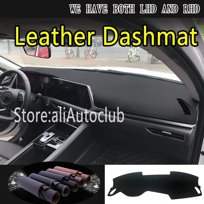 For hyundai sonata g10 DN8 2020 2021 Accessories Leather Dashmat Car Styling Covers Dash Mat Dashboard Cover Carpet