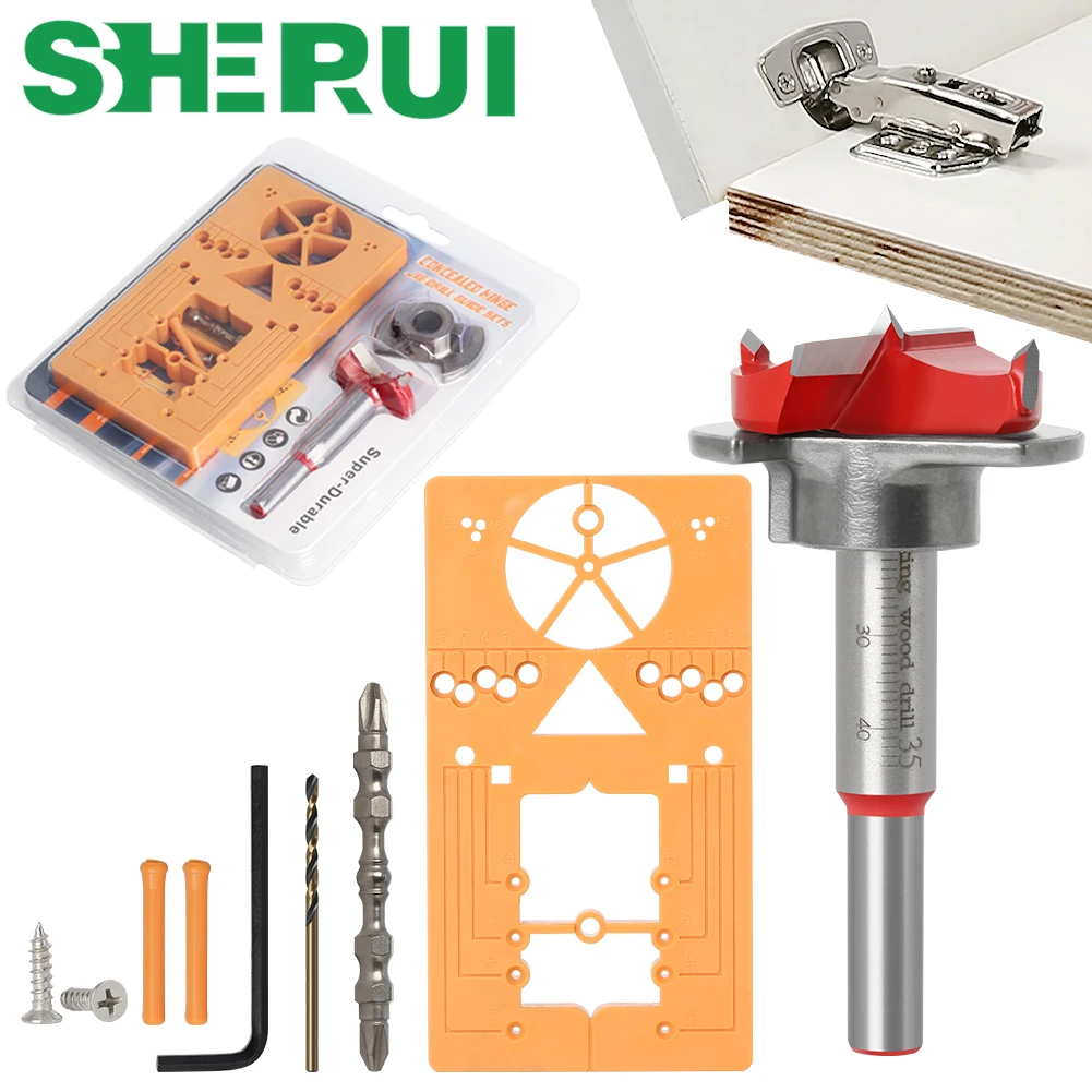 1pc Diameter 35mm Adjustable Carbide Drill Bits Hinge Hole Opener Boring Bit Tipped Drilling Tool Woodworking Cutter