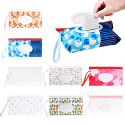 Cartoon Pattern Cleaning Wipes Case Reusable Household Portable Eco-friendly Baby Care Wet Wipe Bag EVA Snap Strap Container Box