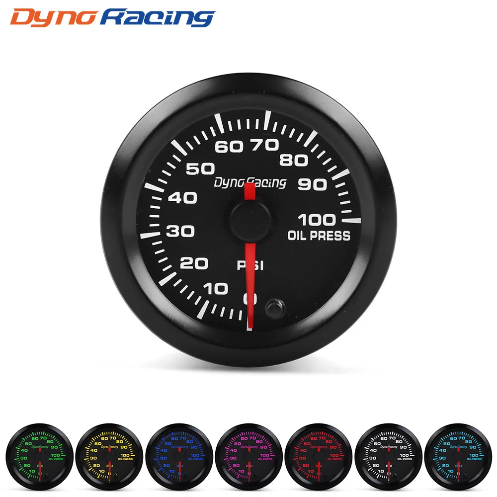Dynoracing 2 "52mm 7 Kleuren Hoge Snelheid Auto Boost Water temp Olietemperatuur Oliedruk Lucht brandstofverhouding Voltmeter EGT Toerenteller RPM Gauge