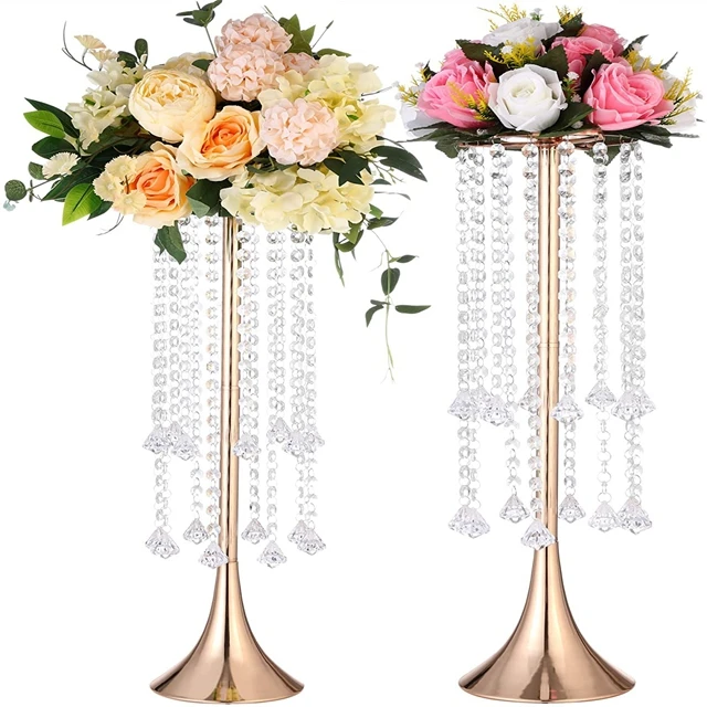 15pcs)60cm Tall)Tall Wedding Centerpieces For Tables, Centerpieces for Dining Room with Crystal,Vases For Centerpieces vase 349