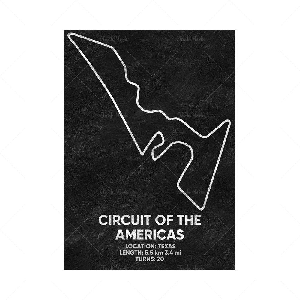 Modern racing circuit silver poster print, painting