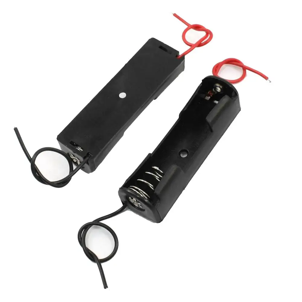 40pcs/lot MasterFire High Quality 1 x AA Battery 3.7V Clip Holder Storage Box Plastic Case With Wire Leads AA Batteries Cover