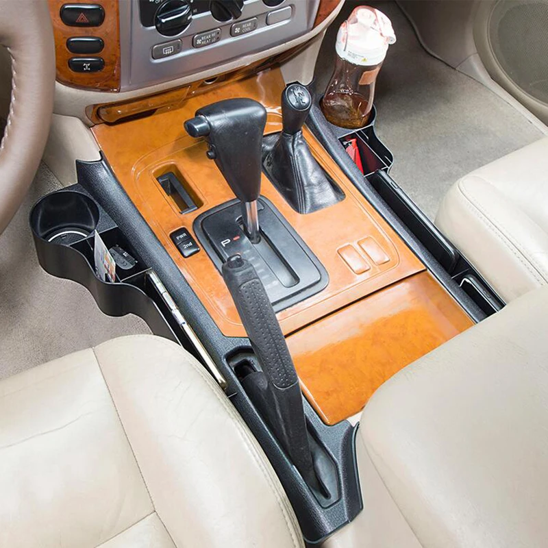 Car Seat Gap Storage Box Cup For Toyota Land Cruiser 100 LC100 Ujz100 FZJ100 1998- 2007 Multifunctional Organizer Cups Holder