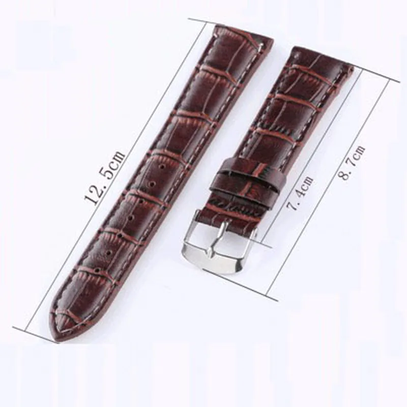 PU Leather Watch Band 20mm 22mm 18mm Durable Watchbands Stain Resistant Black Brown Wristwatch Strap Watch Accessories