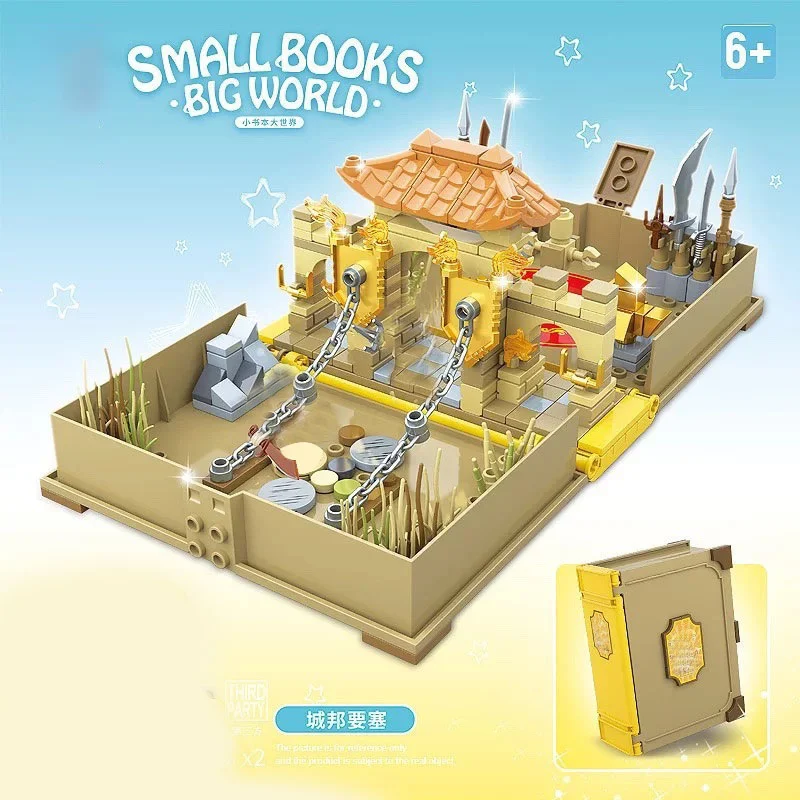 Bloques de construcción creativos de aventuras para niños, juego de libros de princesas, tienda de ladrillos, juguetes educativos de construcción