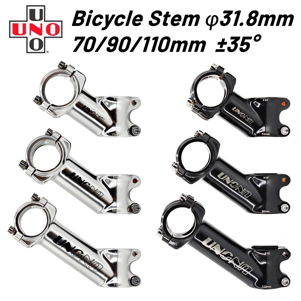 UNO 35 Degrees Riser Tube Mountain Bike Road Bike Positive and Begative Angle of The Bicycle Stem 70/90/110mm Bicycle Accessorie