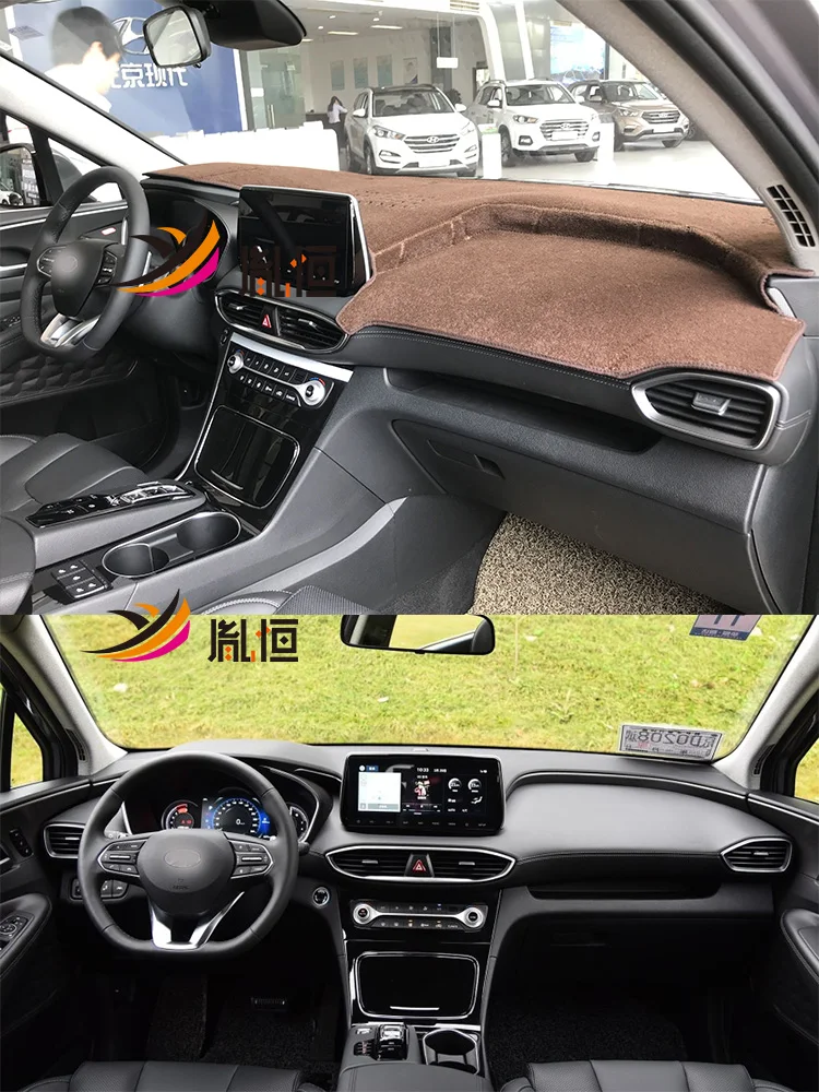 For Hyundai Santa Fe Mk4 2019 2020 2021 Dashboard Cover Instrument Panel Protective Pad Dash Mat Anti-Dirt Proof Ornaments