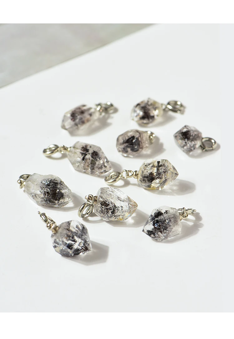 1piece Herkimer Diamond   baroque faceted pendant 8*20mm