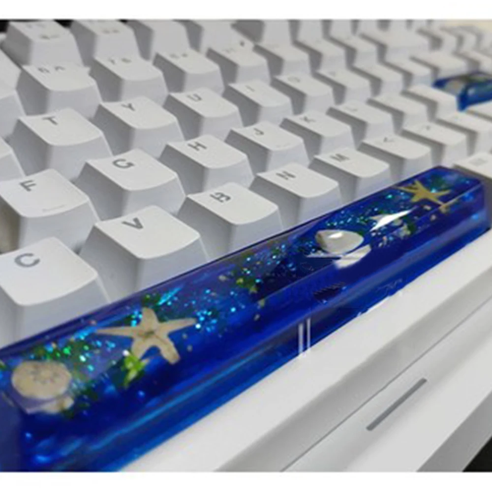 Customized Backlight Resin Spacebar Keycap For Cherry Switch Mechanical Keyboard Handmade Starry Sky Mount Fuji Keycap