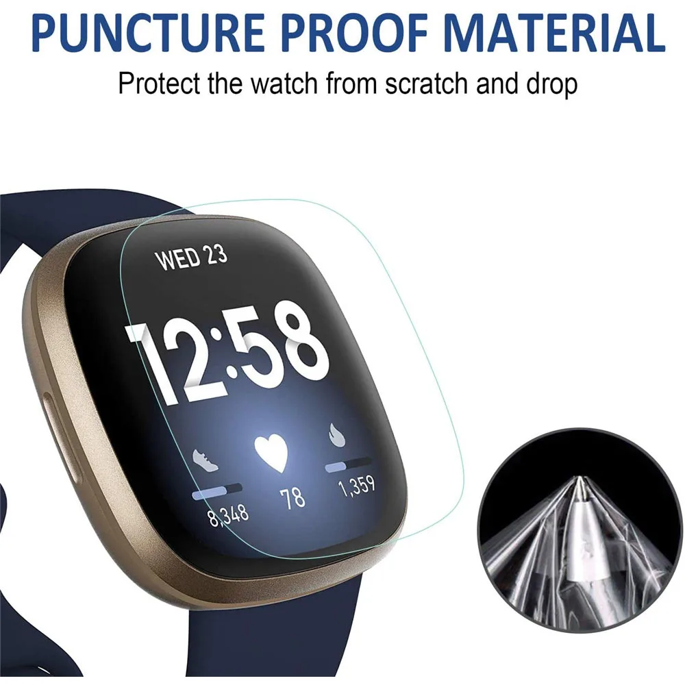 2 Chiếc ChoSamsung Cho Fitbit Versa Mềm 3 Hydrogel Bảo Vệ HD Phim (Không Kính Cường Lực) phụ Kiện