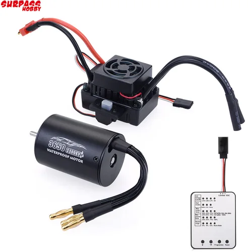 Surpass Hobby-방수 3650 2300KV 3100KV 3900KV 브러시리스 모터, 60A ESC 포함, 프로그램 카드 콤보 포함, 1/10 RC 자동차 트럭 장난감용  Best5