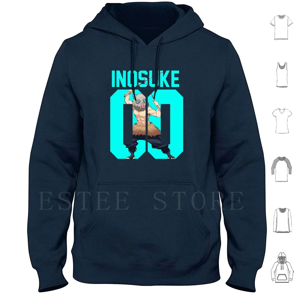 Inosuke Jersey Hoodies Long Sleeve Inosuke Anime Manga Nezuko Tanjirou Demon Nezuko Kamado Kimetsu No Yaiba Hashibira