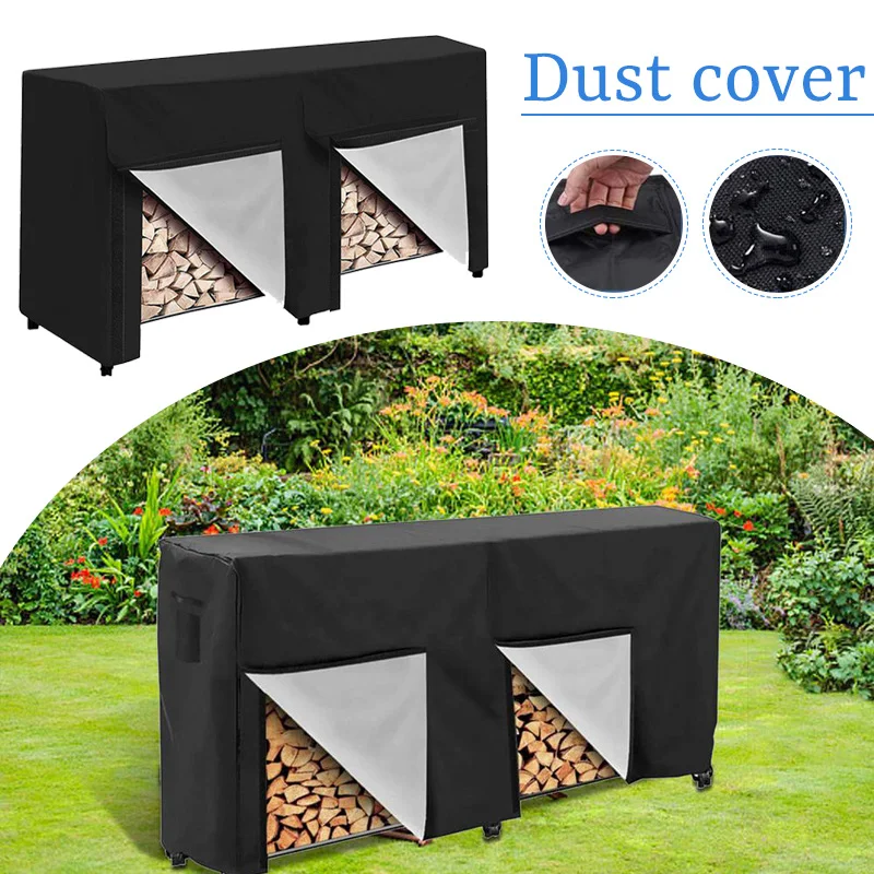 4FT/8FT Practial Garden Firewood Dust-Proof Cover Heavy Duty Outdoor Waterproof Log Holder Moisture-Proof Log Rack Cover