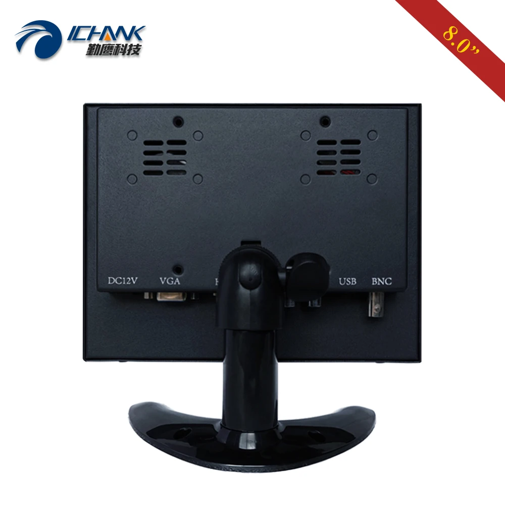 ZB080TC-262D/8 "بوصة قاعدة شاشة سطح المكتب 1024x768 4:3 IPS HDMI USB VGA حافظة حديد معدنية عرض شاشة تعمل باللمس بالسعة