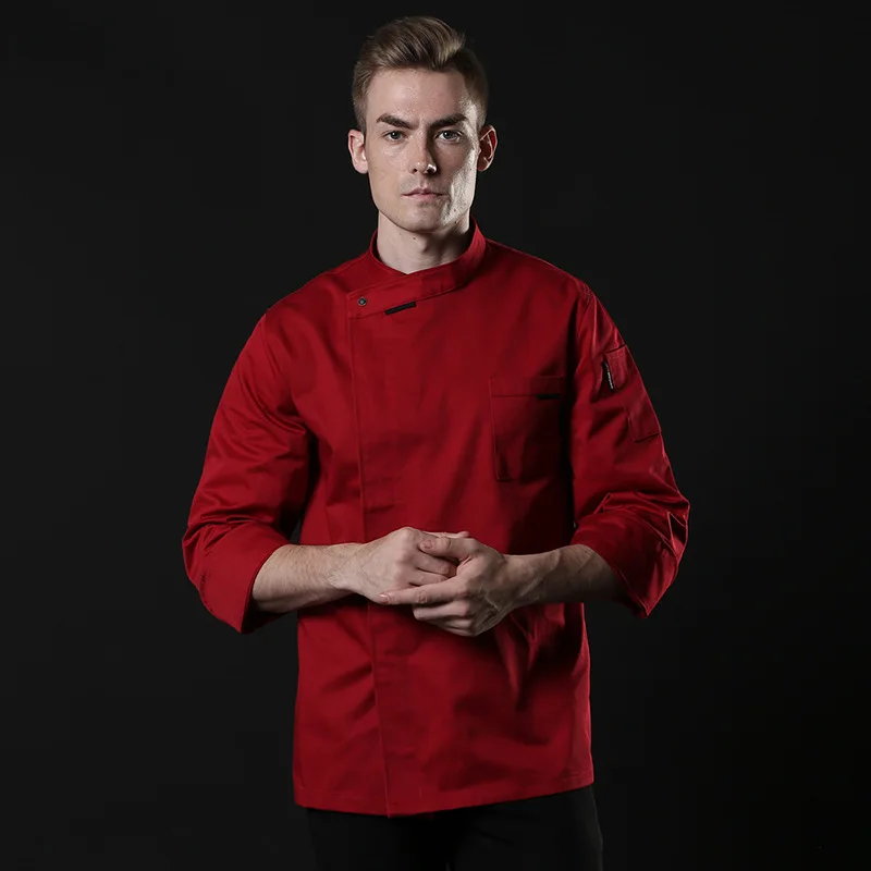 Uniforme de Chef de restaurante de otoño de manga larga de talla grande para hombre, servicio de comida de Hotel, Ropa de Trabajo de cocina, monos de cocina, blusa