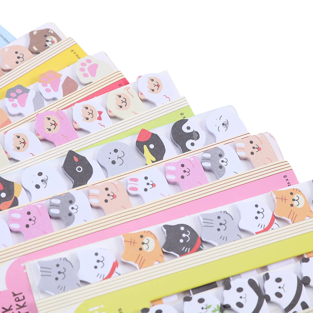 Paper Cartoon Marker Cute Cat Panda Rabbit Animal Style Bookmarks Cute Cat Funny Student School Stationery For Children Gift