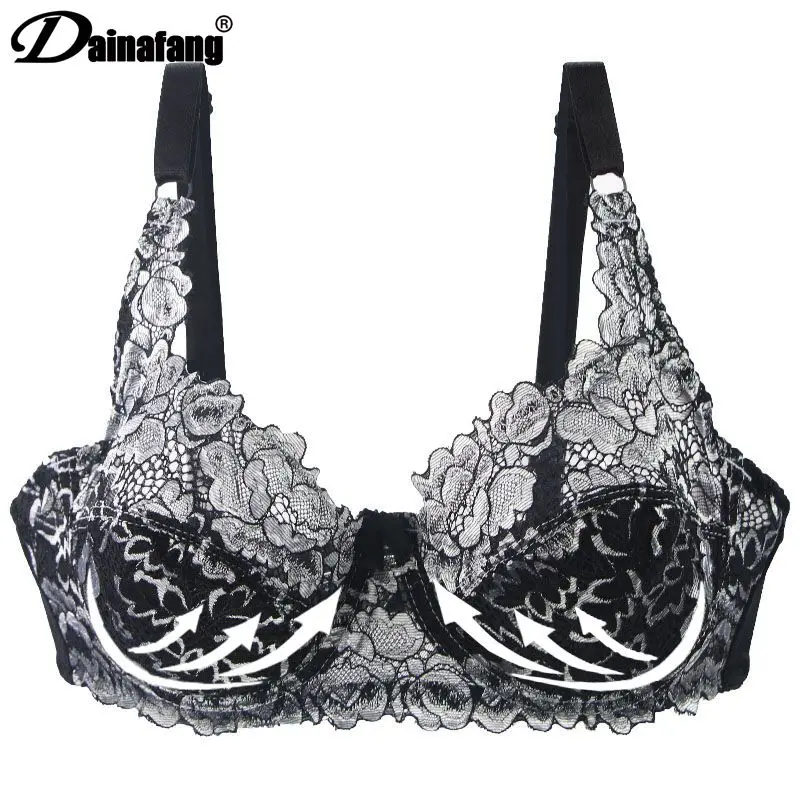 

DaiNaFang New Sexy Lace Bras For Women Push Up Underwear Seamless Plus Size CDE Cup Femininity Bralette Lingerie Brassier