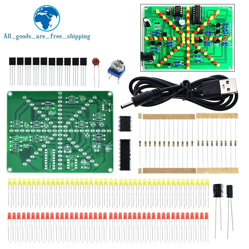 Fireworks red yellow Double Color Flashing Lights DIY Kit Strobe NE555 + CD4017 Electronic Practice Learning Kits Suite Parts