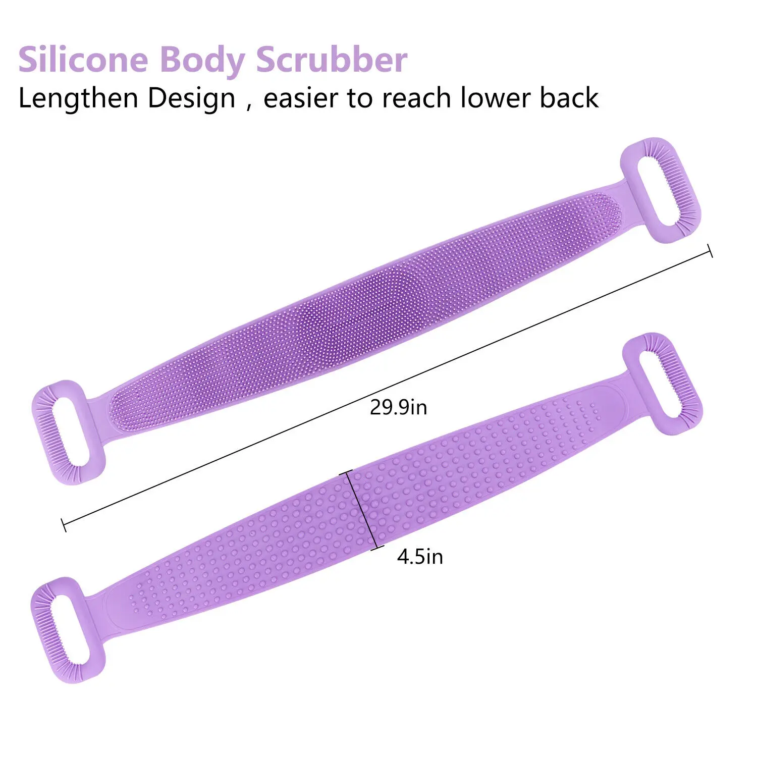 Silicone Bath Body Brush Soft Rub Back Scurbber Exfoliating Massage For Cleaning Bathroom Shower Strap Natural Loofah Brush