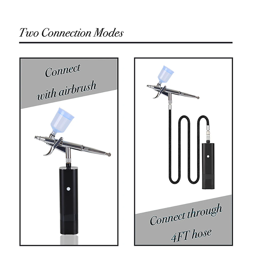 HHC Set di aerografi Wireless di tipo Tirgger aggiornato compressore ad alta pressione pistola a spruzzo a doppia azione arresto di avvio automatico per trucco artistico