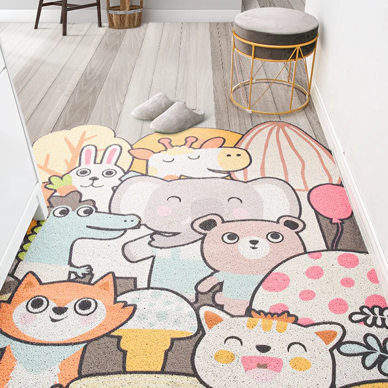 

PVC Silk Loop Door Mat, Entrance Rubbing, Dust Carpet, Kitchen, Anti-slip, irregular Shape, Minimalist Rug, Custom