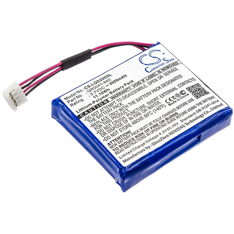 

Replacement Battery for Qolsys IQ Panel 2, IQ Panel 2 Plus, IQ Panel 2 Touch Panel QR0041-840, SP584646-1S2P 3.7V/mA
